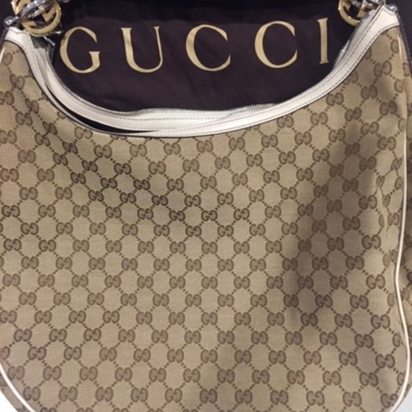 GUCCI Monogram Creole Hobo Ivory - Picture 2 of 7